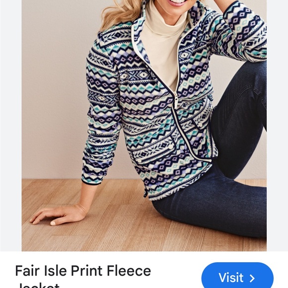 Talbots Patterned Blue Women's Jacket - Picture 6 of 6